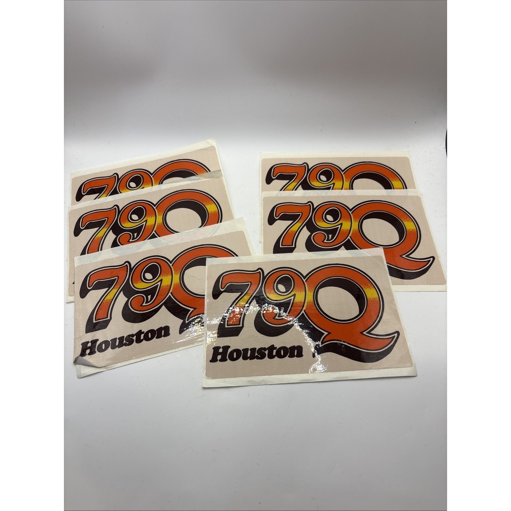 6 Vtg 79Q KKBQ Houston Top 50 AM Radio Station Promotional Stickers